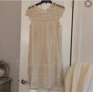 Anthropologie/Maeve Cream Lace dress
